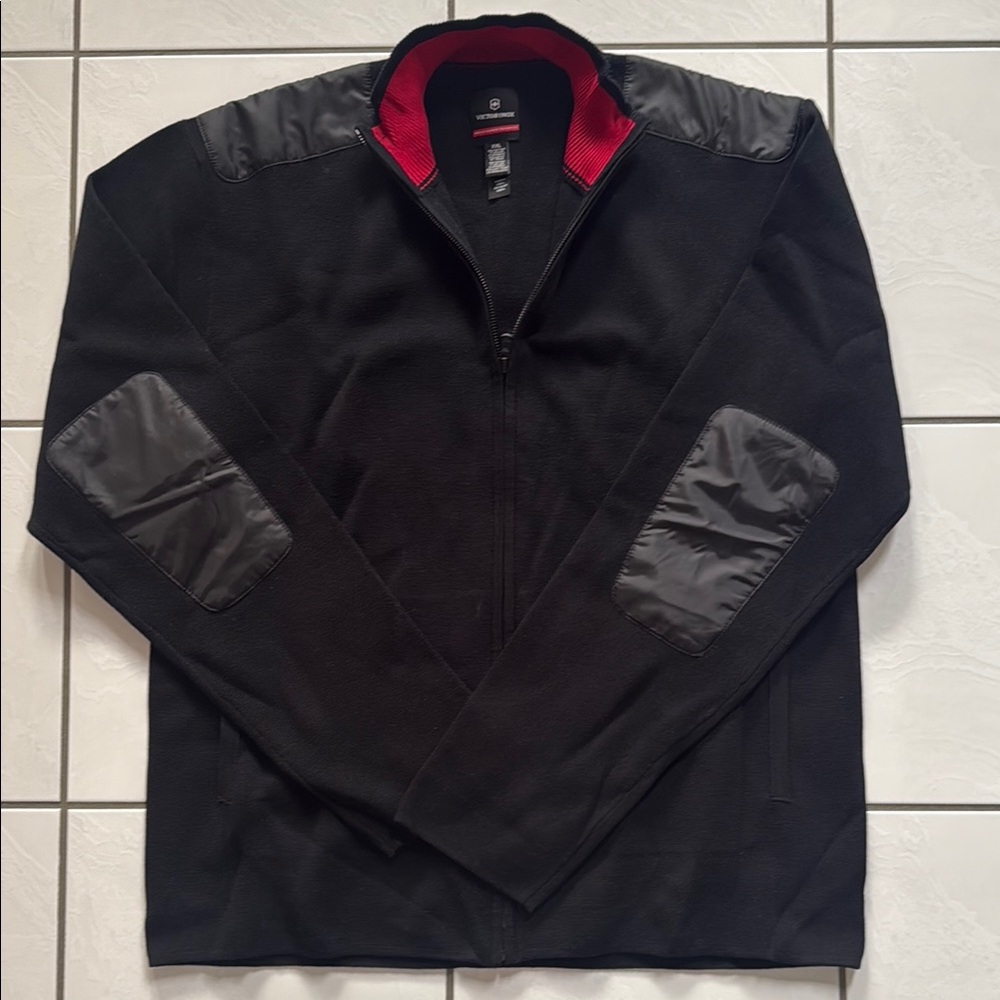 Victorinox Black Jacket with Bold Red Lining